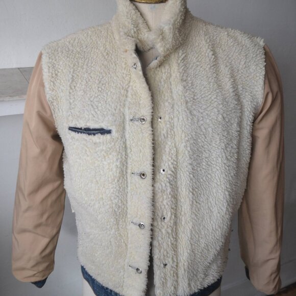 Denim Trucker Jacket/ Sherpa Lined Goodfellow Jacket/ S/M - Picture 7 of 8